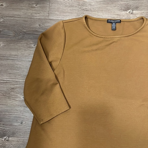 Eileen Fisher Petite Size PP Split Hem 3/4 Sleeve Top - Picture 3 of 8